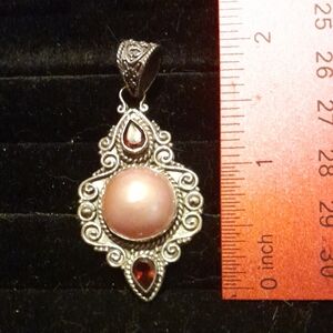 Elegant Silver and Pink Pendant